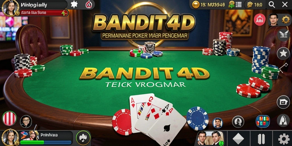 Tampilan gameplay Poker di BANDIT4D yang menegangkan dan menarik.