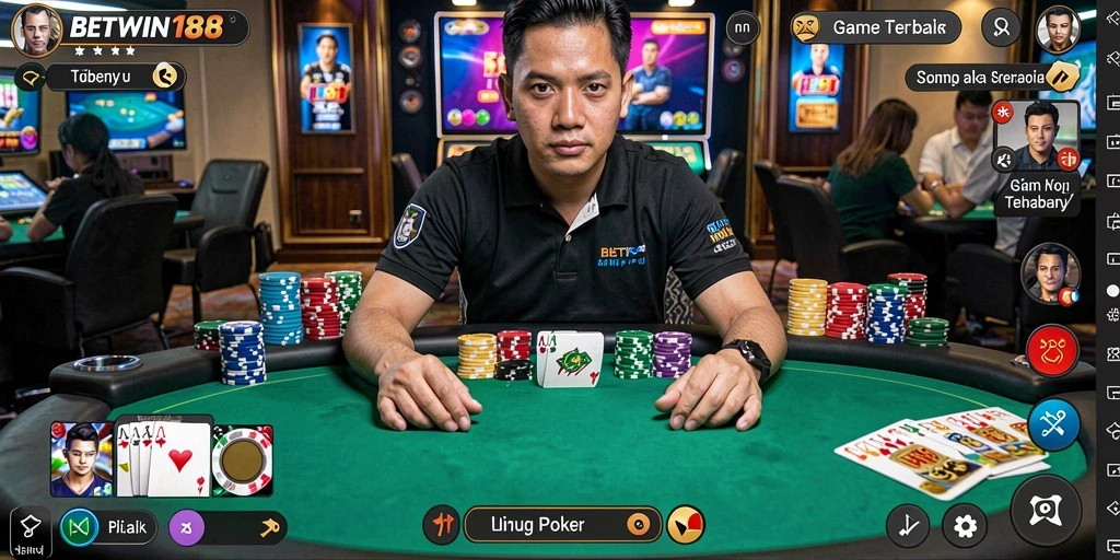 Tampilan game Poker di BETWIN188 menunjukkan aksi seru dan grafis yang menarik.