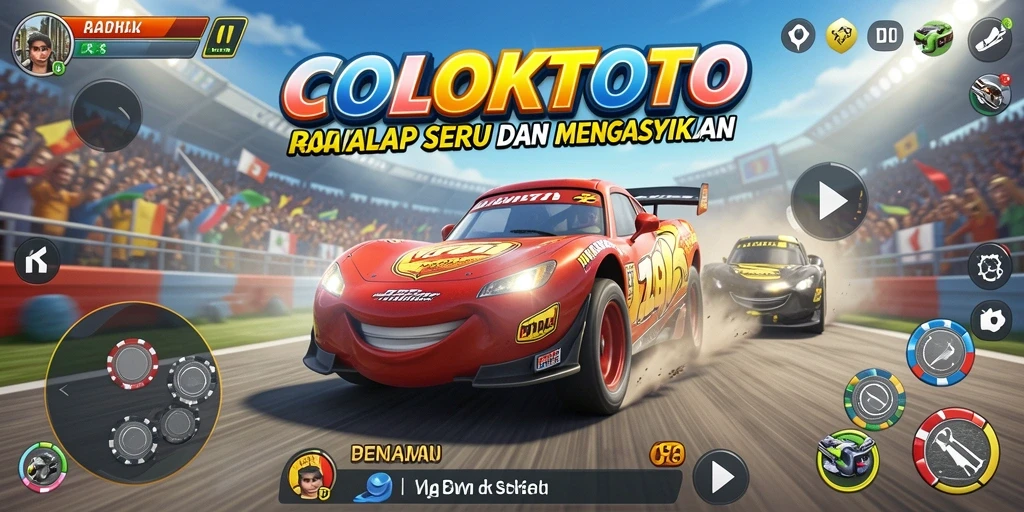 Gameplay COLOKTOTO yang seru dan menegangkan di lintasan balap.