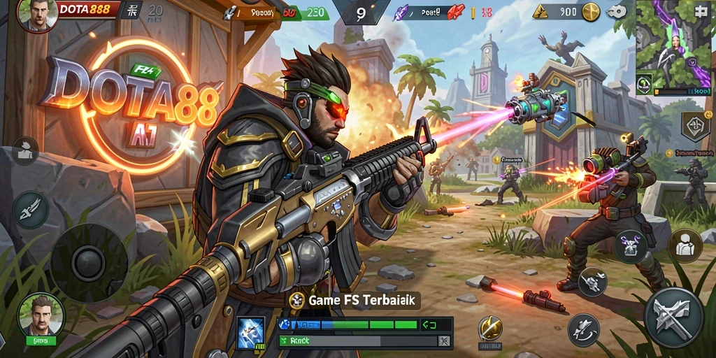 Screenshot DOTA88 menampilkan aksi seru dalam pertarungan FPS.