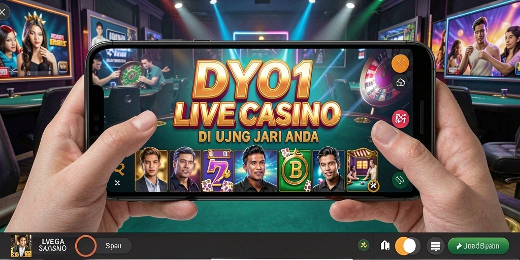 Screenshot DY01 menampilkan dealer langsung dalam aksi di permainan kasino.