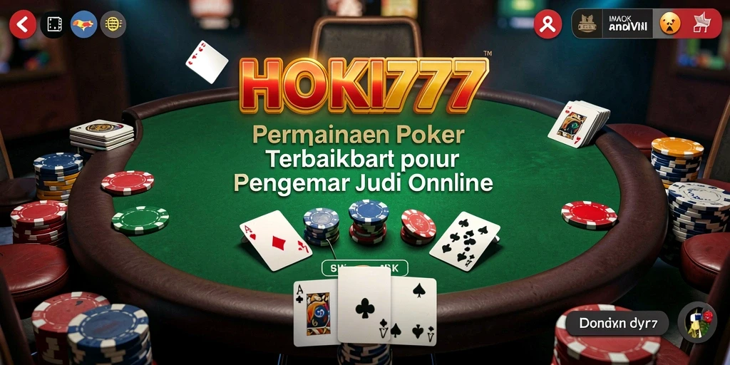 Tampilan gameplay seru di HOKI777 dengan pemain yang berkompetisi di meja Poker.