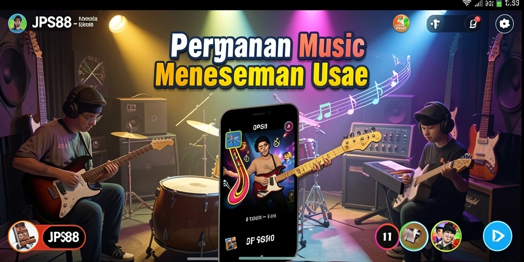 Gameplay JPS88 yang menampilkan tantangan musik seru dan interaktif.