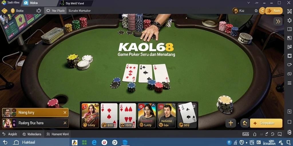 Tampilan antarmuka poker yang menarik dan interaktif