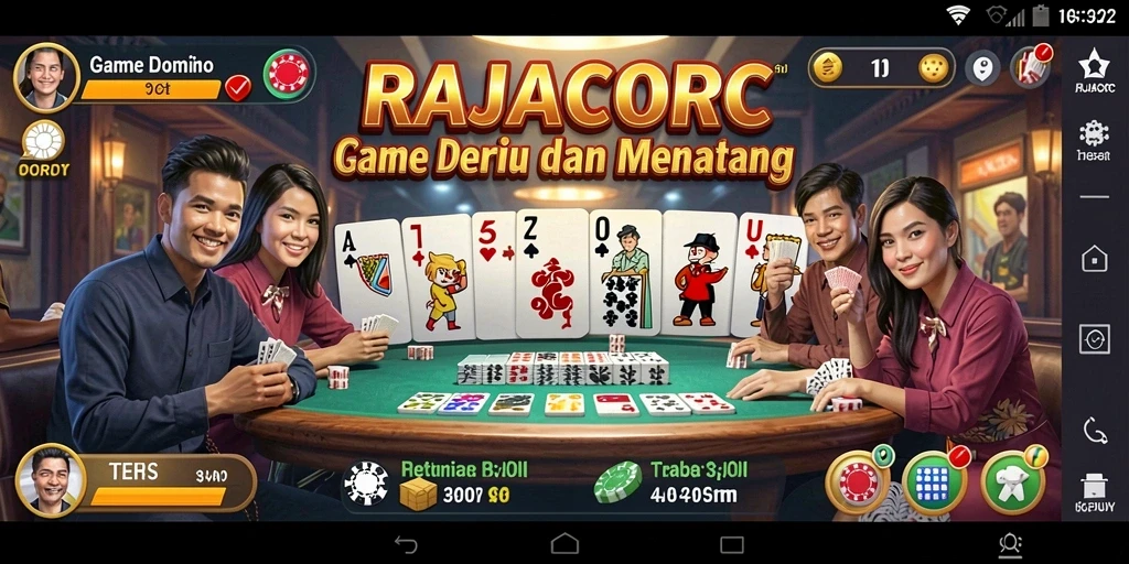 Tampilan gameplay seru dalam RAJACORC dengan pemain aktif.
