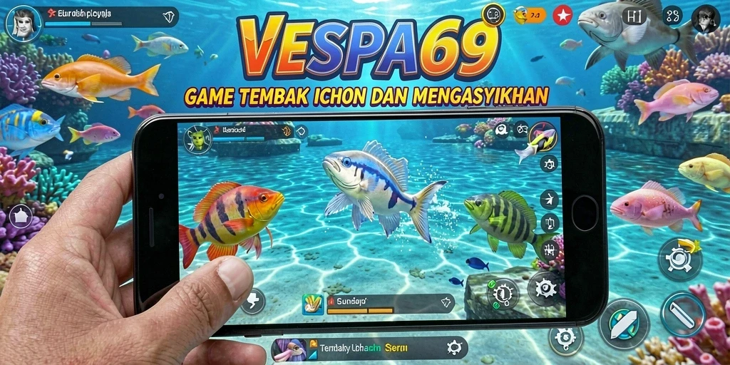 Tangkapan layar VESPA69 menampilkan aksi tembak ikan yang mengasyikkan.